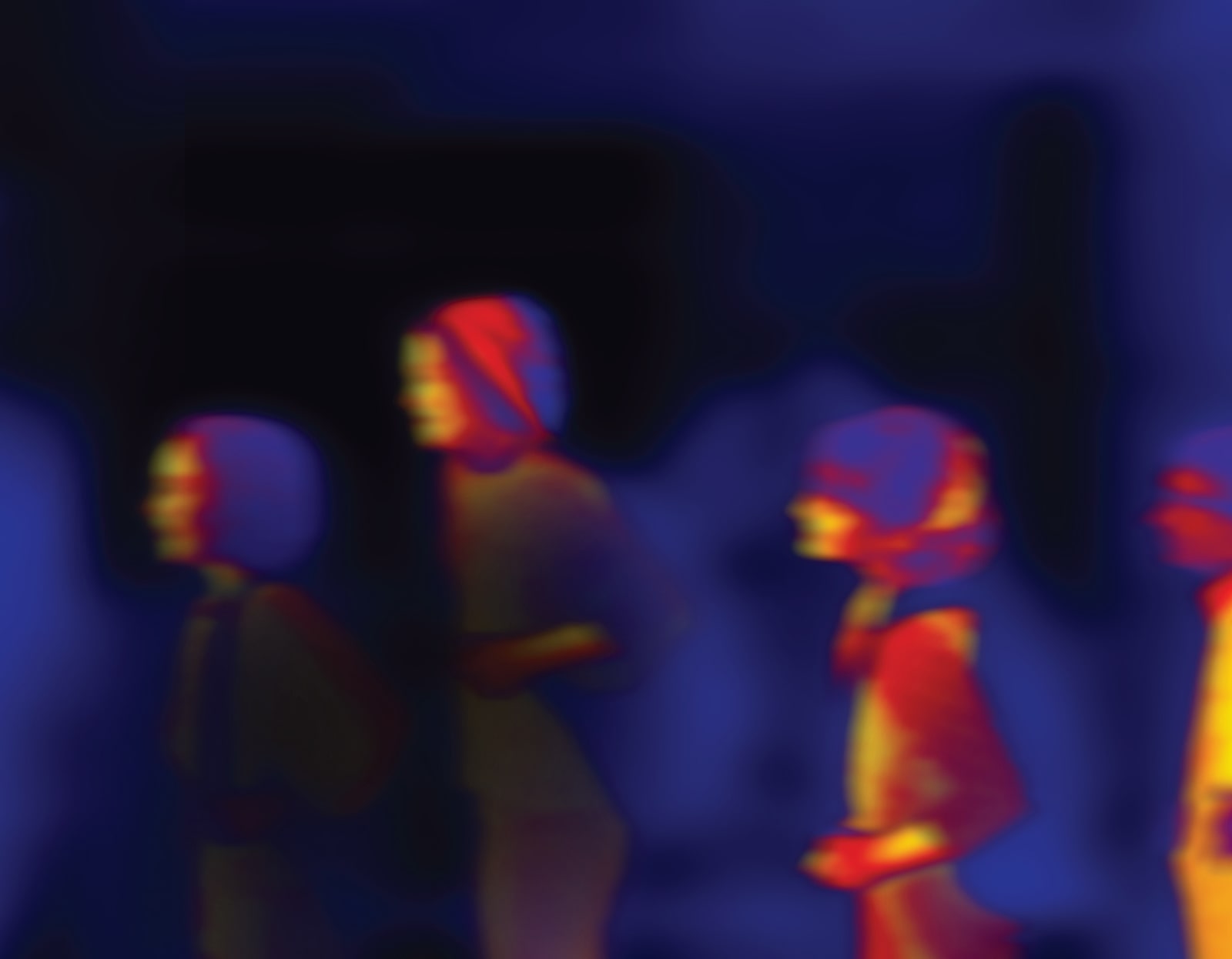 Detecting elevated skin temperature Thermal Image of Crowd